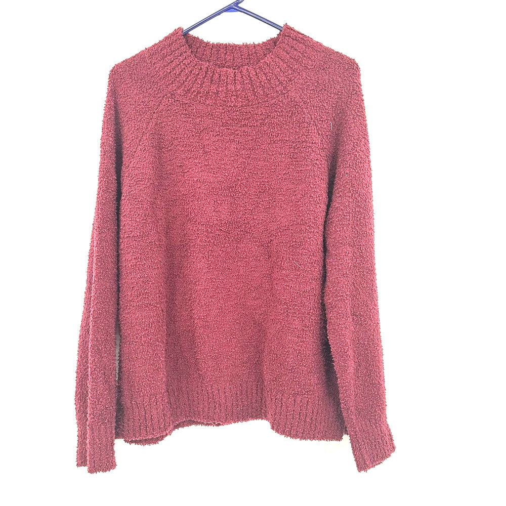 Olivia Sky size XL pullover sweater fuzzy red raspberry wine color New with Tags